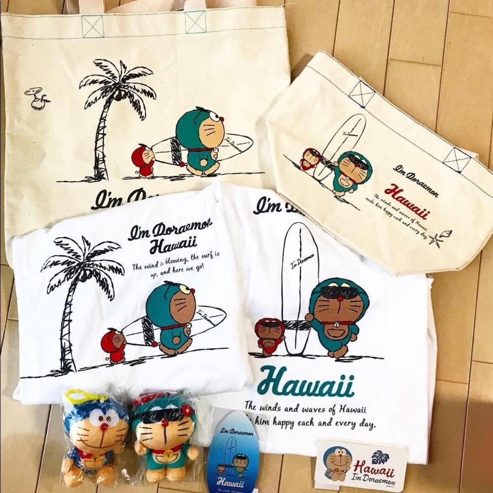 Doraemon Hawaii foldable eco bag - Picture 4 of 6